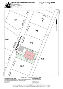 Lageplan mit Bebauungsplanung - 
