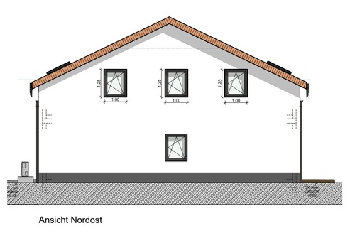 Ansicht Nordost - Planung Variante 1 - 