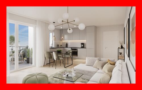 Visualisierung Wohn- & Esszimmer - Exklusive Neubauwohnungen - 357.000,00 EUR Kaufpreis, ca.  94,85 m² Wohnfläche