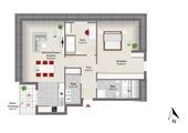 Wohnungsgrundriss - 3 Zimmer Dachgeschoßwohnung zum Kaufen in Sarstedt