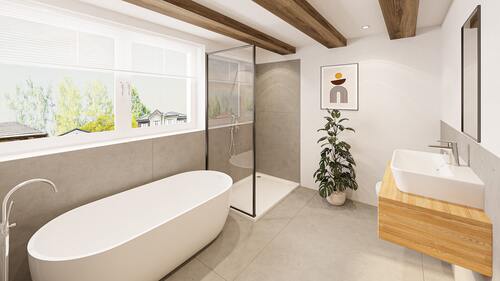 Visualisierung Badezimmer - 4 Zimmer Doppelhaushälfte in Clausthal-Zellerfeld