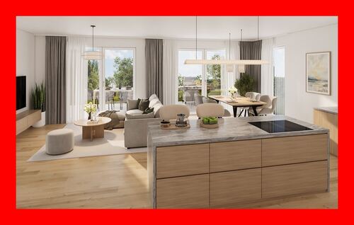 Visualisierung Ess- & Wohnbereich (EG) - Exklusives Wohnen: Neubau-DHH in Söhre
