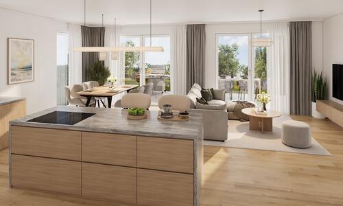 Visualisierung Ess- & Wohnbereich (EG) - 5 Zimmer Doppelhaushälfte zum Kaufen in Diekholzen