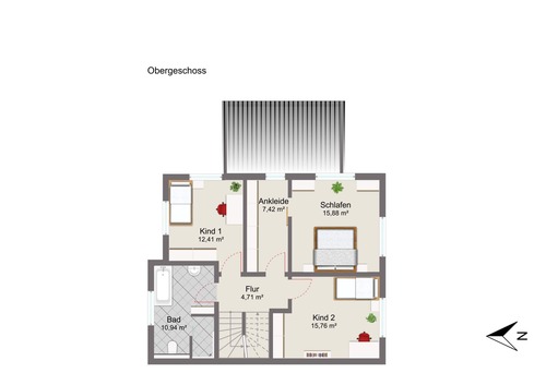 Obergeschoss - Doppelhaushälfte mit 165,00 m&sup2; in Sarstedt zum Kaufen