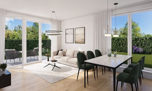 Visualisierung Wohn-Essbereich - 3 Zimmer Etagenwohnung in Sarstedt
