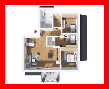 Grundriss DG 7 (Abb. ähnl.) - Exklusives Wohnen am 'Kuhrmeyer Hof'