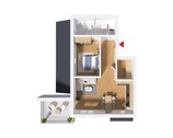 Grundriss DG 8 (Abb. ähnlich) - 2 Zimmer Etagenwohnung zum Kaufen in Hildesheim