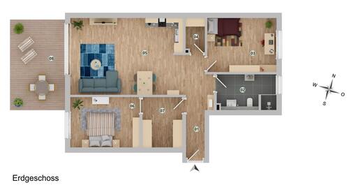 Wohnung 3 - 3.5 Zimmer Erdgeschoßwohnung zum Kaufen in Hildesheim