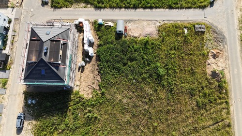 Drohnenfoto aktueller Bautenstand - 5 Zimmer Doppelhaushälfte in Hildesheim