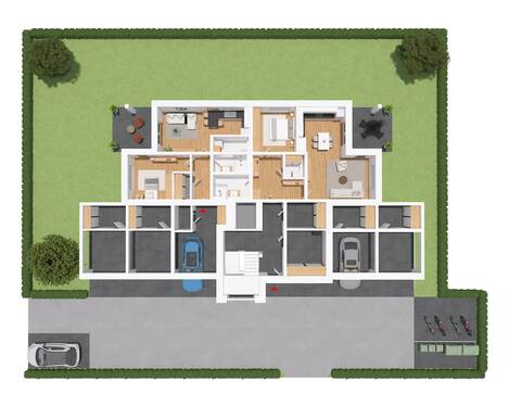 Geschossplan Erdgeschoss - Erdgeschoßwohnung mit 54,64 m² in Sarstedt zum Kaufen
