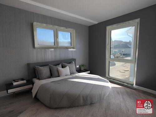 Schlafzimmer mit Ankleide visualisiert - 