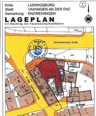 Lageplan aus Baugenehmigung - 