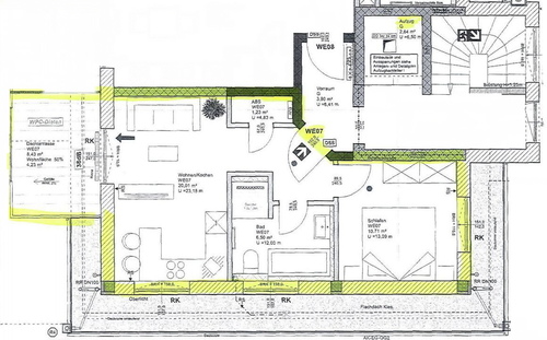 Grundriss WE7 - 247.500,00&nbsp;EUR Kaufpreis, ca.&nbsp; 42,00&nbsp;m&sup2;&nbsp;Wohnfl&auml;che