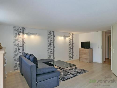 Blick in den Wohnraum - (EF1047_M) Kassel-Landkreis: Kaufungen, kleines möbl. Apartment mit sep. Eingang und Terrasse, Service inkl.