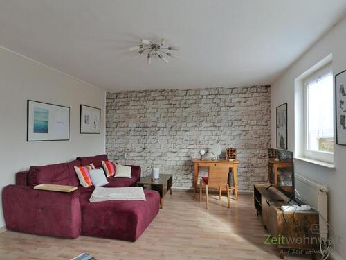 Blick ins Wohnzimmer - (EF1139_M) Erfurt: Gispersleben, möblierte Wohnung mit eigener Terrasse, ruhige Lage, WLAN, PKW-Stellplatz