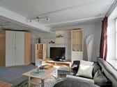 Blick ins Wohnzimmer - (EF0957_M) Kassel-Landkreis: Niestetal, preiswertes möbliertes Apartment in ruhiger Seitenstraße, WLAN inklusive