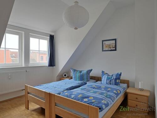 Blick ins Schlafzimmer - (EF0975_M) Erfurt: Altstadt, ruhiges City-Apartment nahe dem Wenigemarkt, PKW-Stellplatz im Innenhof und WLAN