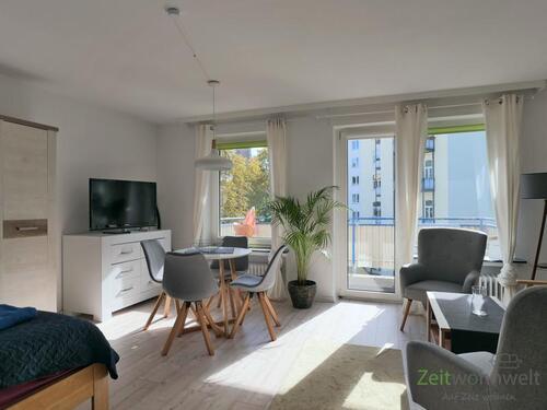 Blick in den Wohnraum - (EF1163_M) Kassel-Stadt: West, hübsches möbliertes Apartment mit Service, Balkon und PKW-Stellplatz