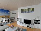 Blick ins Wohnzimmer - (EF0823_M) Kassel-Landkreis: Schauenburg, preiswertes möbliertes Apartment mit Terrasse und separatem Eingang, WLAN