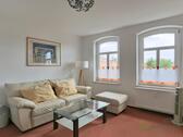 Blick ins Wohnzimmer - (EF1391_M) Halle: Ammendorf-Beesen, möbliertes kleines 2-Zimmer Apartment, Aufzug im Haus, USt auweisbar