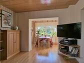 Blick zu Esstisch und TV - 