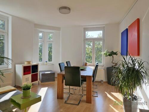 sonniges Wohnzimmer - 3 Zimmer Etagenwohnung zur Miete in Erfurt