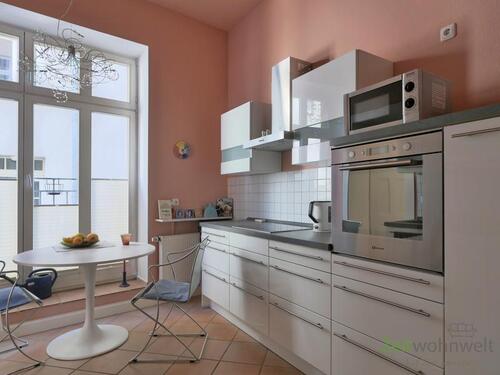 Blick in die Küche - Etagenwohnung mit 55,00 m&sup2; in Weimar zur Miete