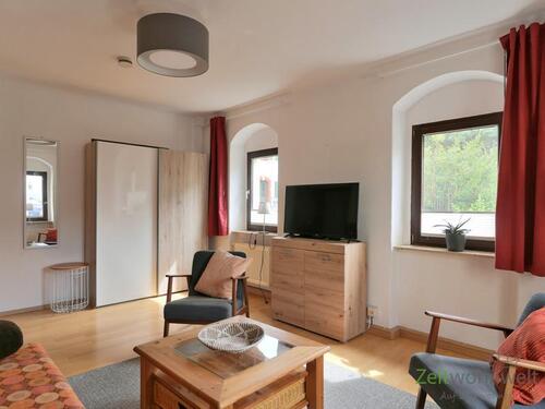 TV und Wohnzimmerschrank - 5 Zimmer Haus zur Miete in Meißen