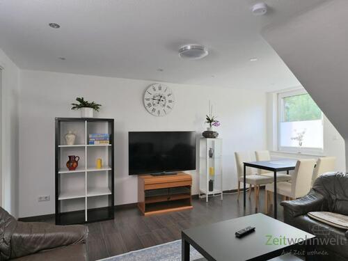 Blick ins Wohnzimmer - (EF1328_M) Kassel-Stadt: Niederzwehren, neu möblierte preiswerte 2-Zimmer-Wohnung mit Garten-Sitzecke