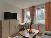 TV und Schreibtisch - 1 Zimmer Etagenwohnung in Erfurt