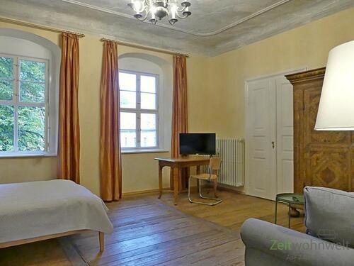 TV und Arbeitstisch - 1 Zimmer Etagenwohnung zur Miete in Dresden