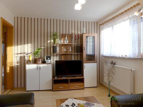 Schrankwand und TV im Wohnzimmer - 