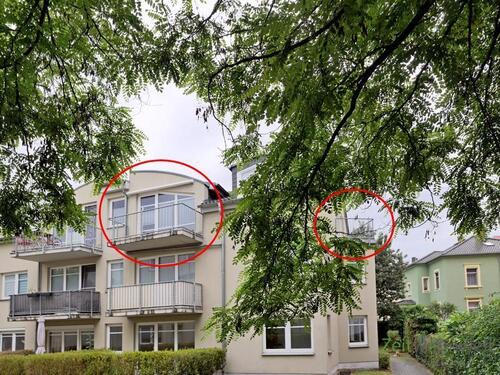 Außenansicht mit Markierungen - 