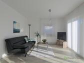 Sofa und TV - (EF1229_M) Magdeburg: Nordwest, kleine, neu möblierte Haushälfte mit Terrasse, Grundreinigung inklusive