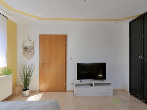 Blick zum TV - 1 Zimmer Etagenwohnung in Zwickau