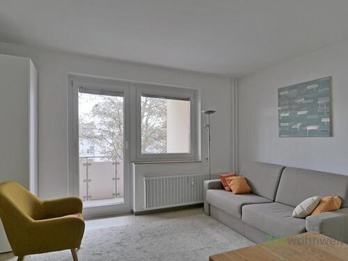 Blick zum Balkon - 1 Zimmer Etagenwohnung zur Miete in Kassel