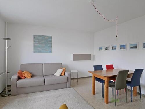 Blick in den Wohnraum - (EF0970_M) Kassel-Stadt: West, möbliertes Apartment auf der ruhigen Gebäuderückseite, mit WLAN, Dusche und Balkon