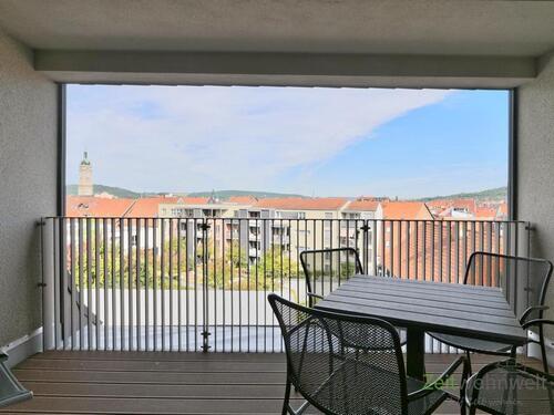 Balkonausblick wie im Kino - (EF1317_M) Eisenach: Innenstadt, großzügige möblierte Wohnung mit Balkon, Grundreinigung und PKW-Stellplatz inkl.