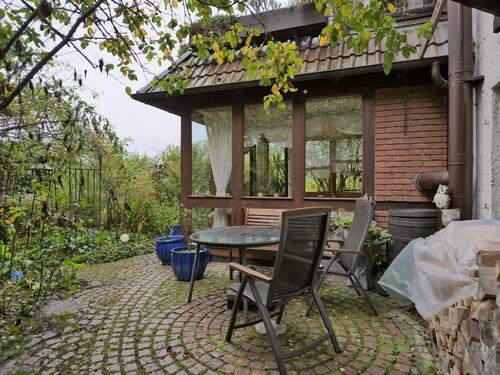 eigene Terrasse bei Regenwetter - 