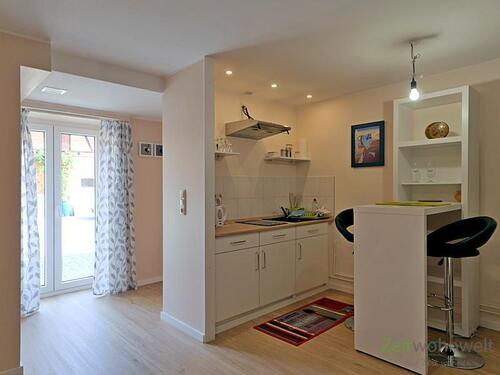 Küchenbereich - (EF0757_M) Jena: Isserstedt, neu möbliertes Mini-Apartment im Parterre, PKW-Stellplatz, WLAN