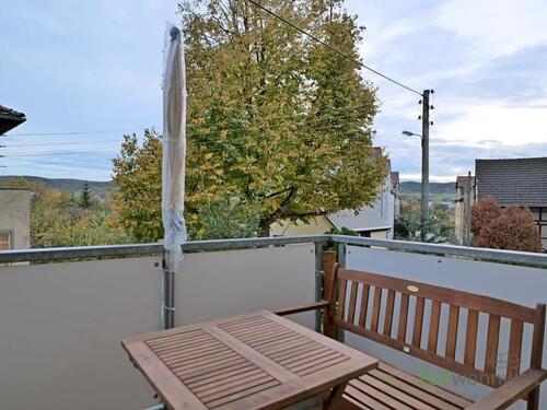 Blick vom Balkon - (EF0951_M) Jena: Lobeda, möblierte kleine 2-Zimmer-Wohnung mit Balkon in der Altstadt, WLAN inklusive