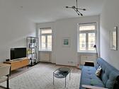 Blick ins Wohnzimmer - (EF0887_M) Erfurt: Johannesvorstadt, zentrumsnahe, neu möblierte Wohnung im coolen Retro-Style der 70er Jahre