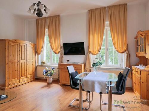 Blick ins Wohnzimmer - (EF1296_M) Dresden: Blasewitz, preiswerte möblierte Wohnung mit Dusche und Wanne in denkmalgeschützter Villa