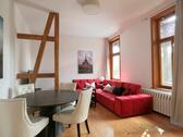 Blick ins Wohnzimmer - (EF1406_M) Weimar: Bad Berka, möblierte Wohnung über 2 Etagen in herrschaftlicher Villa am grünen Ortsrand