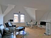 blick in das helle Wohnzimmer - (EF0997_M) Erfurt: Andreasvorstadt, modernes möbliertes 2-Zimmer-Apartment mit Aufzug in Citylage an der 'Gera'