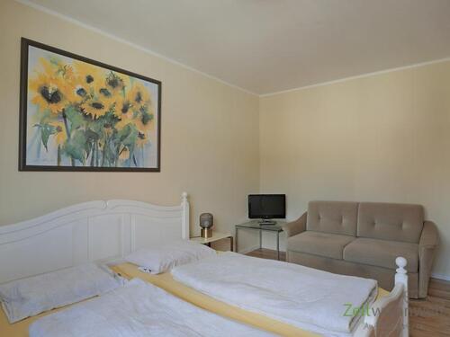 TV und Sofa im Schlafzimmer - 