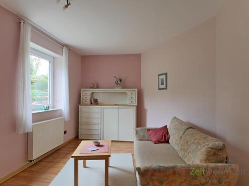 freundliches Wohnzimmer - (EF1081_M) Hersfeld-Rotenburg: Knüllwald, preiswertes möblierter Apartment mit Terrasse in ruhiger Wohnlage
