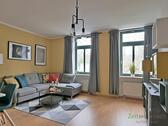Blick ins Wohnzimmer - (EF0618_M) Chemnitz: Altendorf, möblierte 2-Zimmer-Wohnung in ruhiger Nebenstraße, WLAN und Waschmaschine vorhanden