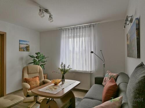 Blick ins Wohnzimmer - (EF1143_M) Gera: Debschwitz, preiswerte möblierte 2,5-Zimmer-Wohnung am Stadtrand, Garage möglich