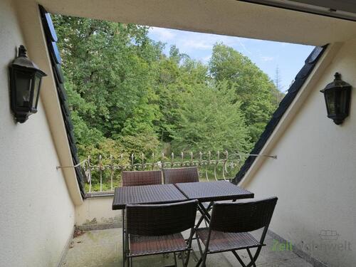 phantastischer Dachbalkon - (EF1175_M) Dresden: Radebeul, exklusive möblierte Villen-Wohnung mit Blick über das Elbtal, Service inklusive